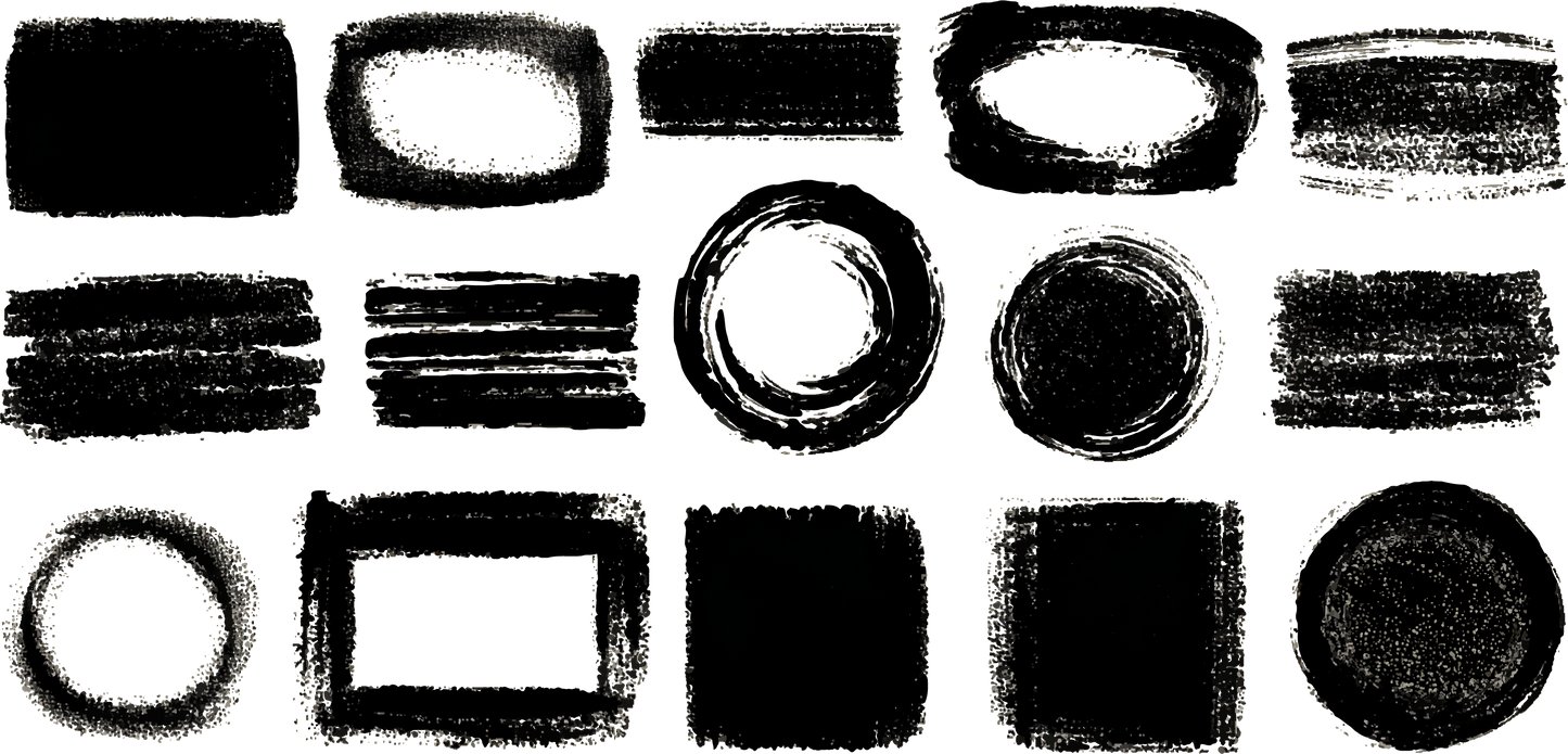 Various Hand Drawn White Chalk Geometric Outlines