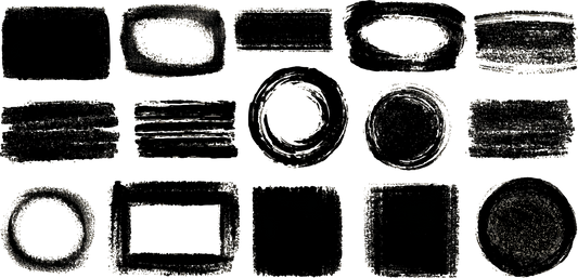 Various Hand Drawn White Chalk Geometric Outlines