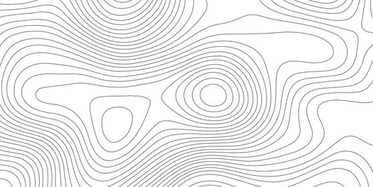 Thin black contour lines spiral and flow across white