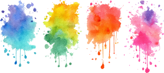 Round Orange and Yellow Gradient Watercolor Textured Shape