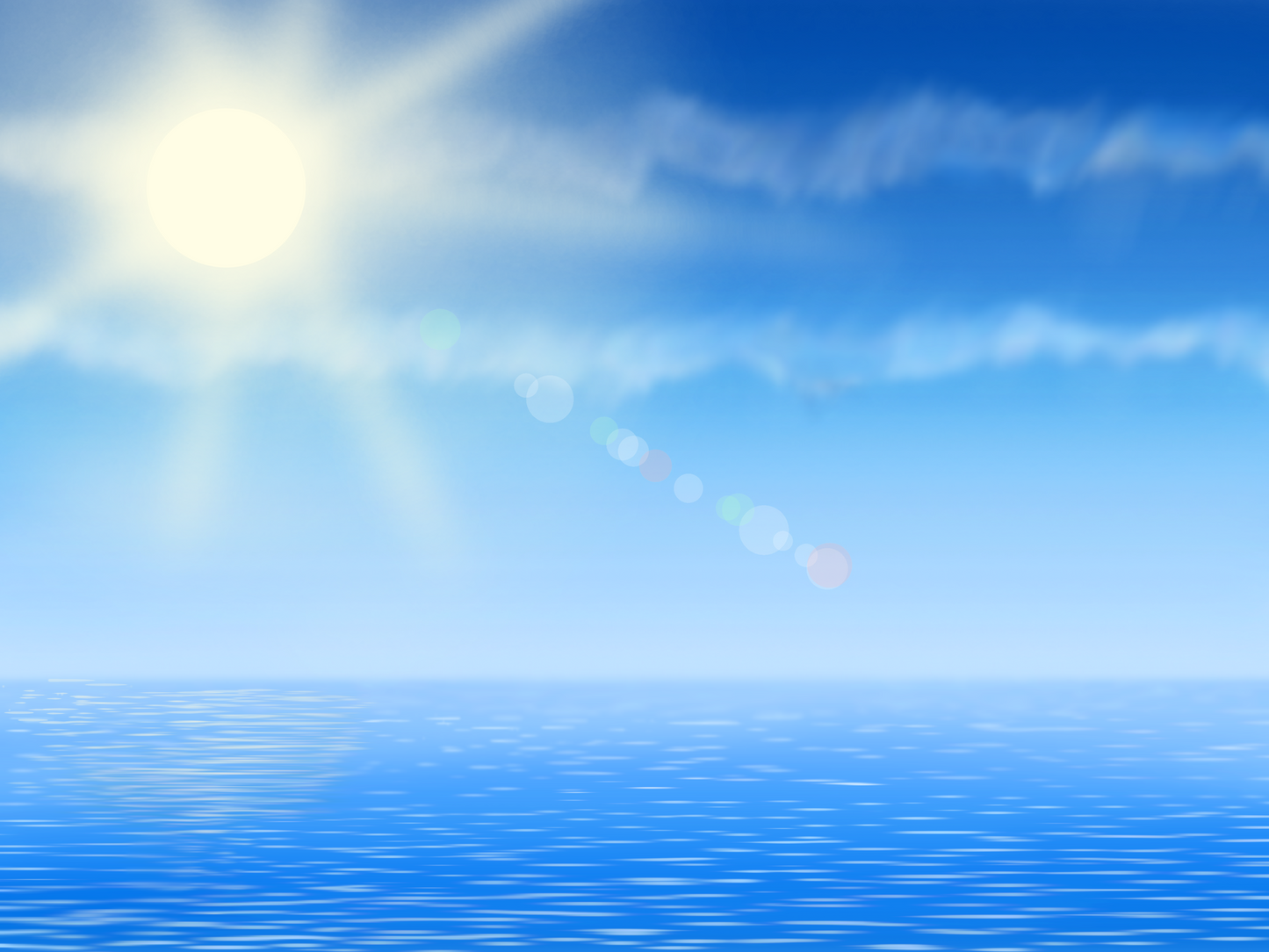 Oceanic Horizon | Tropical Sun & Lens Flare Background